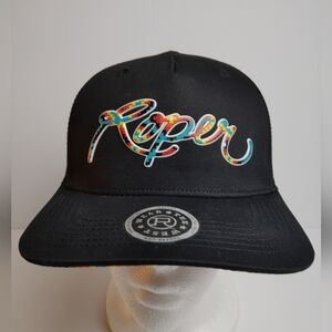 Roper Womens "Unisex" Serape Logo Black 100% Cotton Snapback Hat O/S